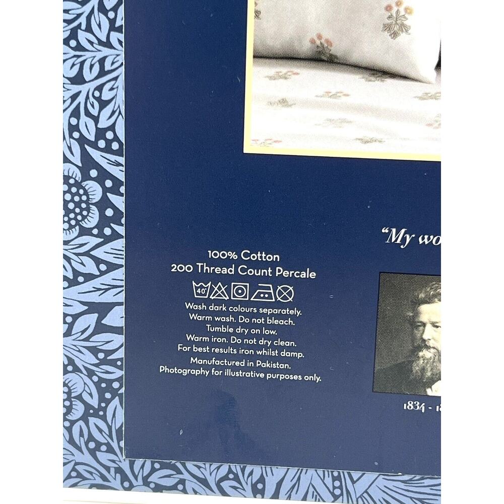 William Morris Woodland Coral King Pillowcases 2 Cotton Percale NIP Pair NWT - Picture 11 of 13